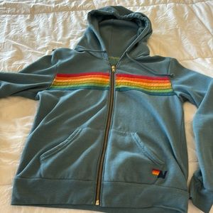 AV teal blue hoody EUC